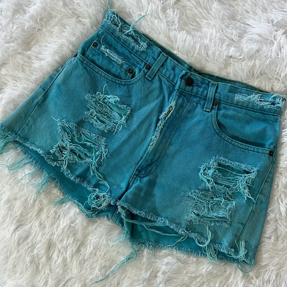 Levi's Pants - Vintage Teal Levi’s Cutoffs